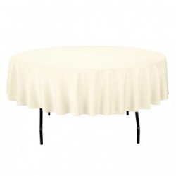 90 inch round economy polyester tablecloth ivory default 1655470993 Linen- Round- 90"- Message for color options Linens- add on only- several colors are available