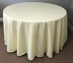 Ivory Round 120 18 1655474302 Linen- Round- 120"- Message for color options Linens- add on only- several colors are available