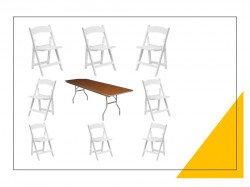 Presentation1 1693402340 Seating for 100 package- 8' banquet tables