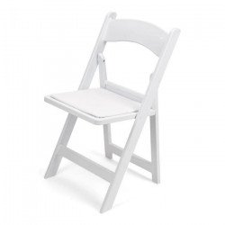 white resin folding chair padded seat front 1719948015 Seating for 24 package- Premium package