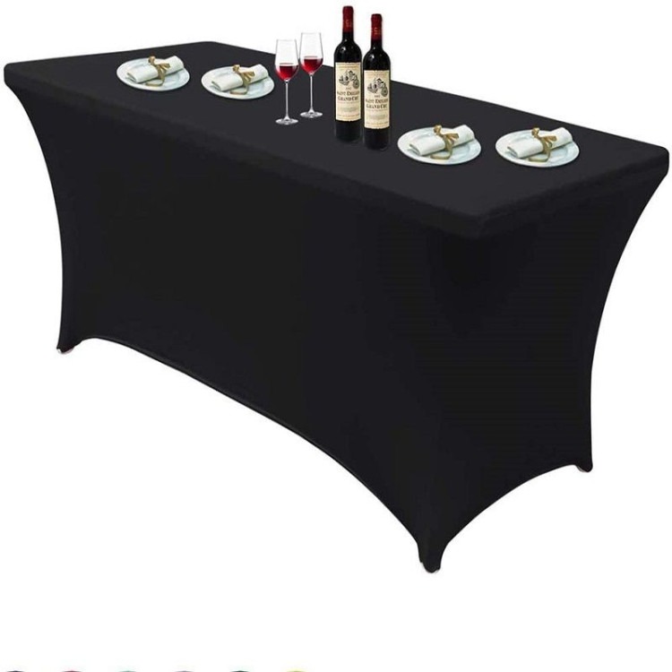 Buffet line- 3 banquet tables with black covers
