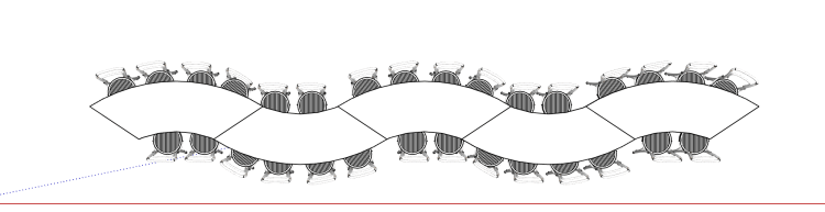 Serpentine Reception seating for 48