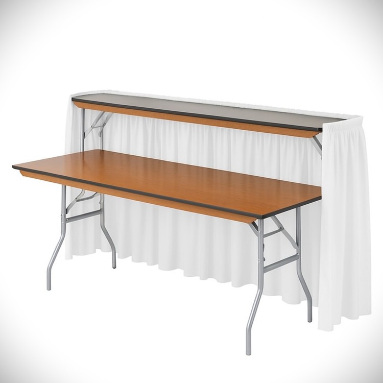 6' serving bar with White drape